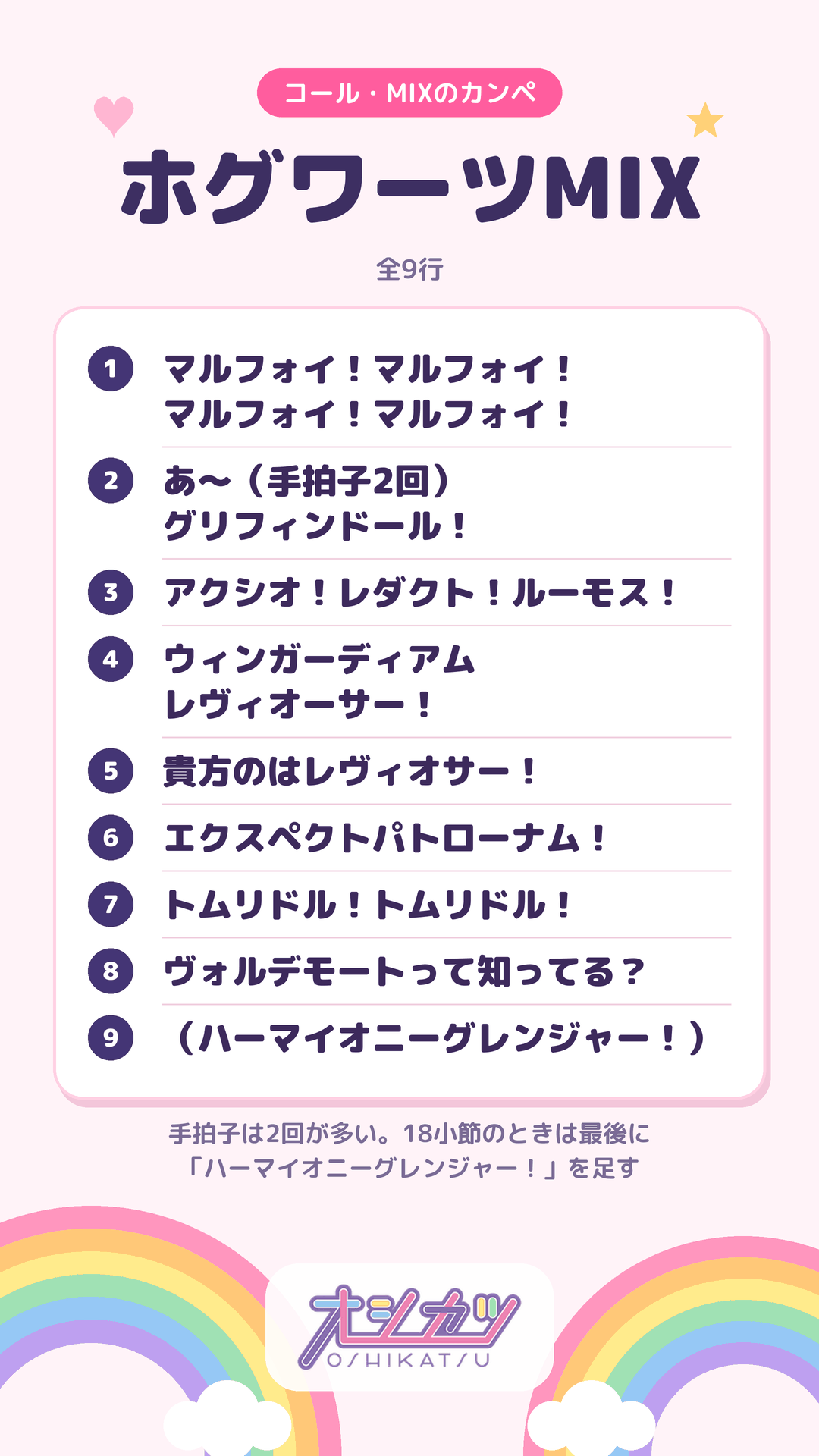 ホグワーツMIXのカンペ(文言の全文)