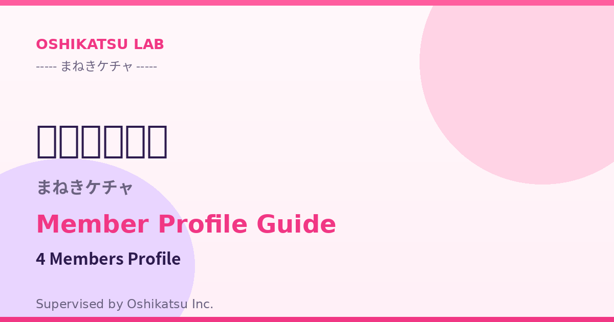まねきケチャメンバー4人のプロフィール