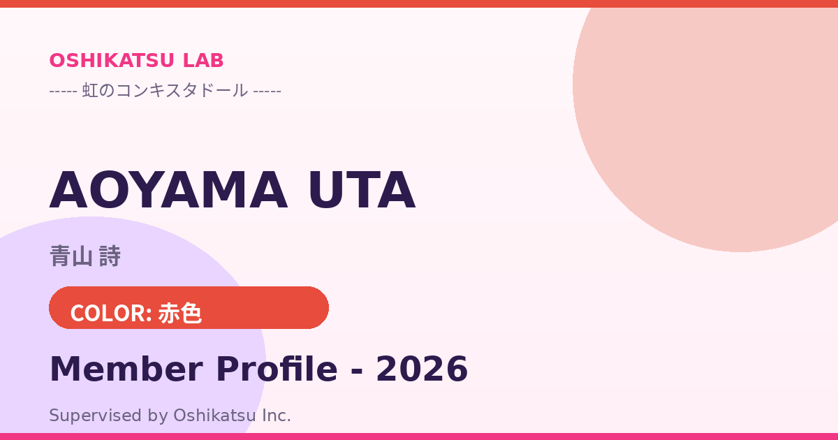 青山 詩｜虹のコンキスタドール プロフィール