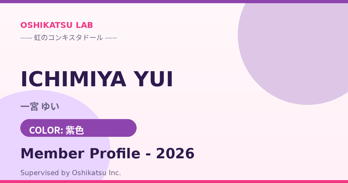 一宮 ゆい｜虹のコンキスタドール プロフィール