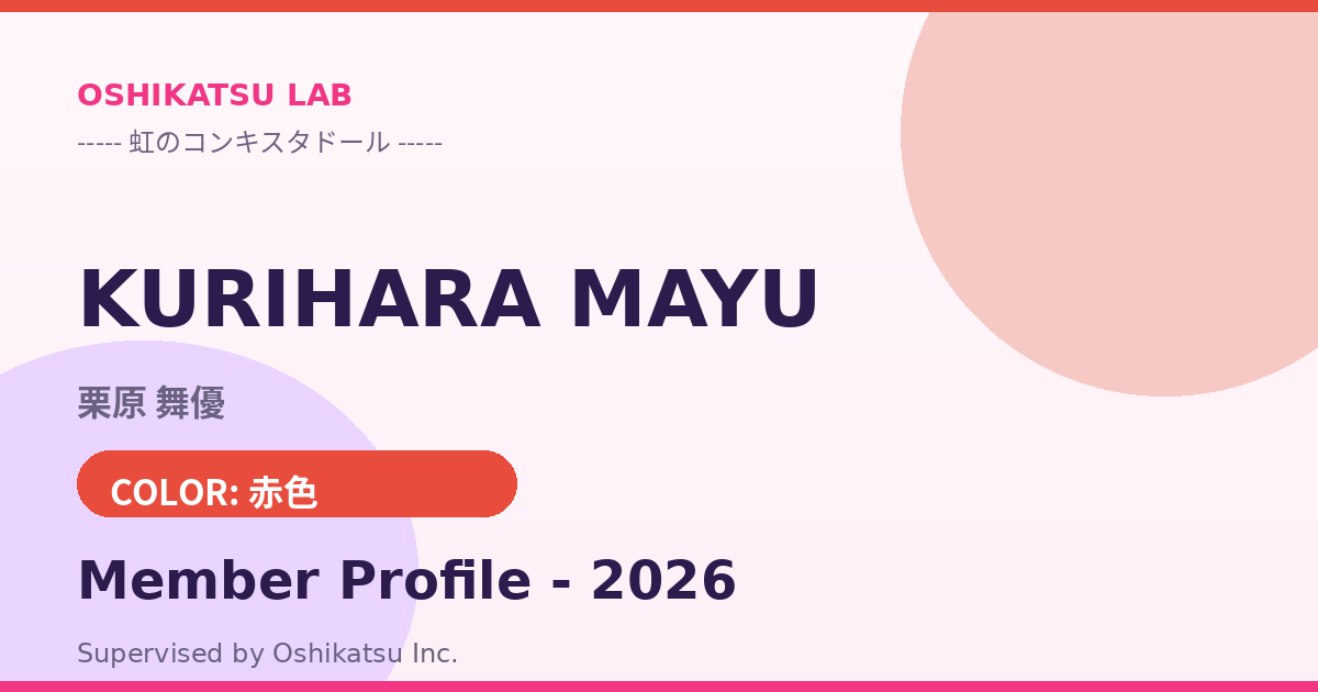 栗原 舞優｜虹のコンキスタドール プロフィール