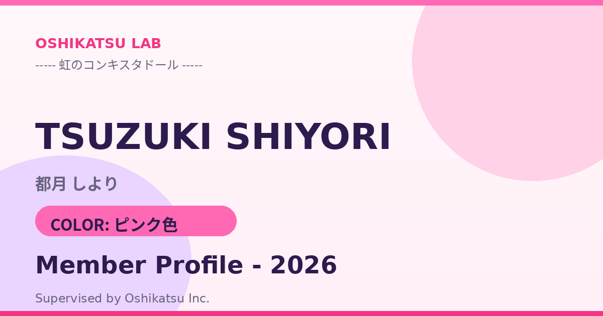 都月 しより｜虹のコンキスタドール プロフィール